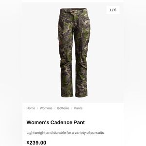 Sitka Women’s Cadence Pant - 28R Brand New!!